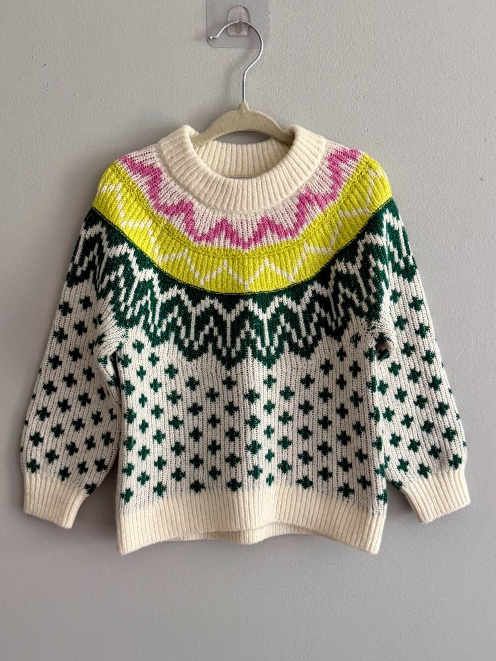 NWT Old Navy Fair Isle Knit Sweater Toddler Girls 3T Multicolor Winter